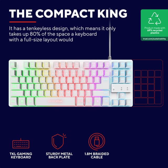 Trust GXT833W Thado gaming tastatur