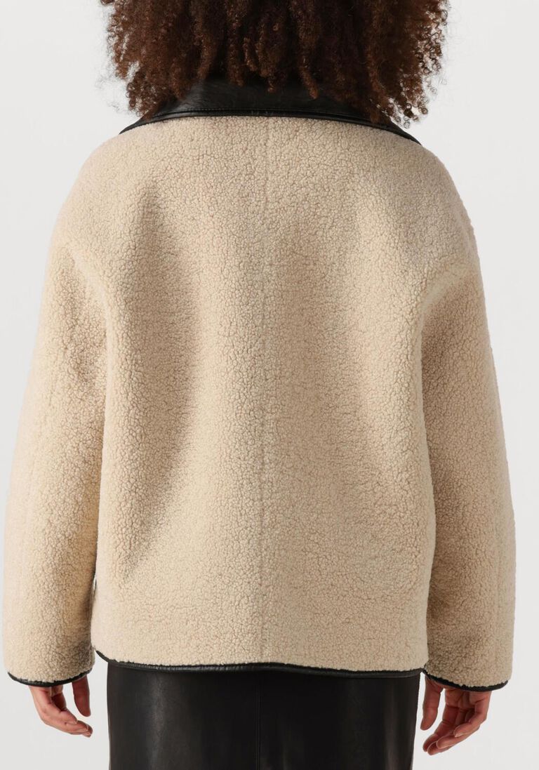 zwarte knit-ted leren jas cozy