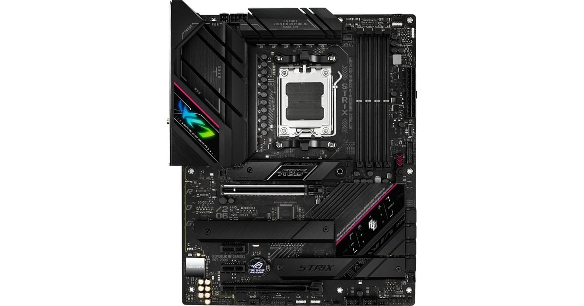 ASUSROG Strix B650E-F Gaming WiFi socket AM5 moederbord  (Zwart, RAID, 2.5 Gb-LAN, Wi-Fi 6E, BT 5.2, Sound, ATX)
