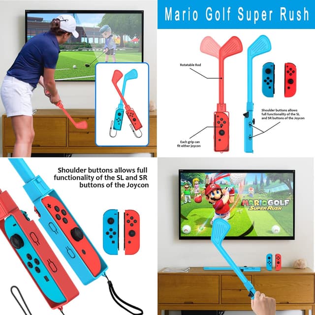 Nintendo Switch tilbehør til sportsspil 12 dele MultiColor