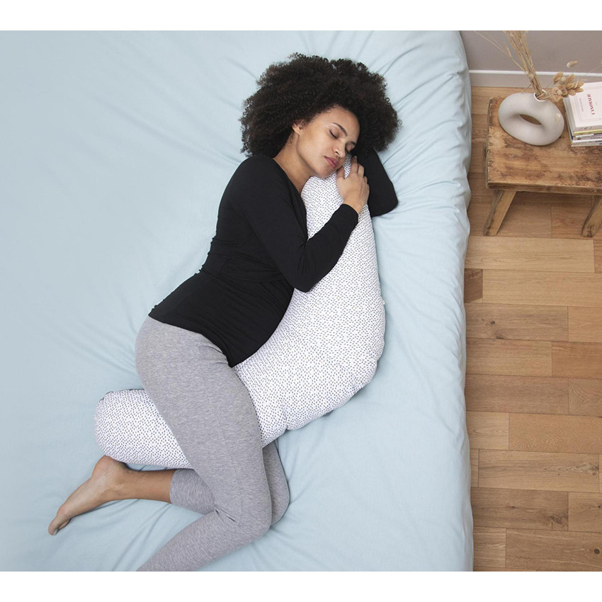Coussin d'allaitement avec housse motif nuages 160cm