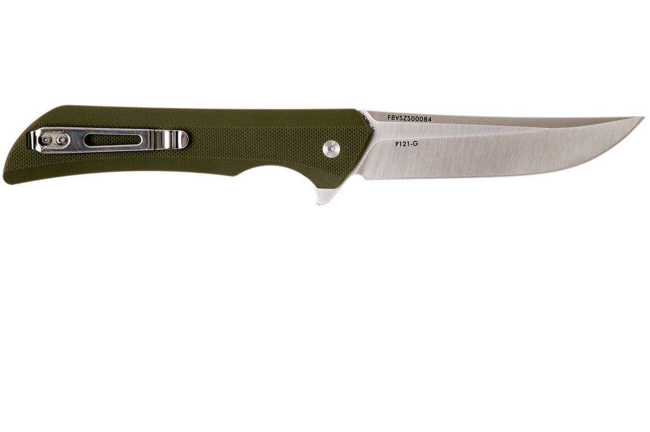 Ruike P121-G Hussar Green zakmes, Satin finish