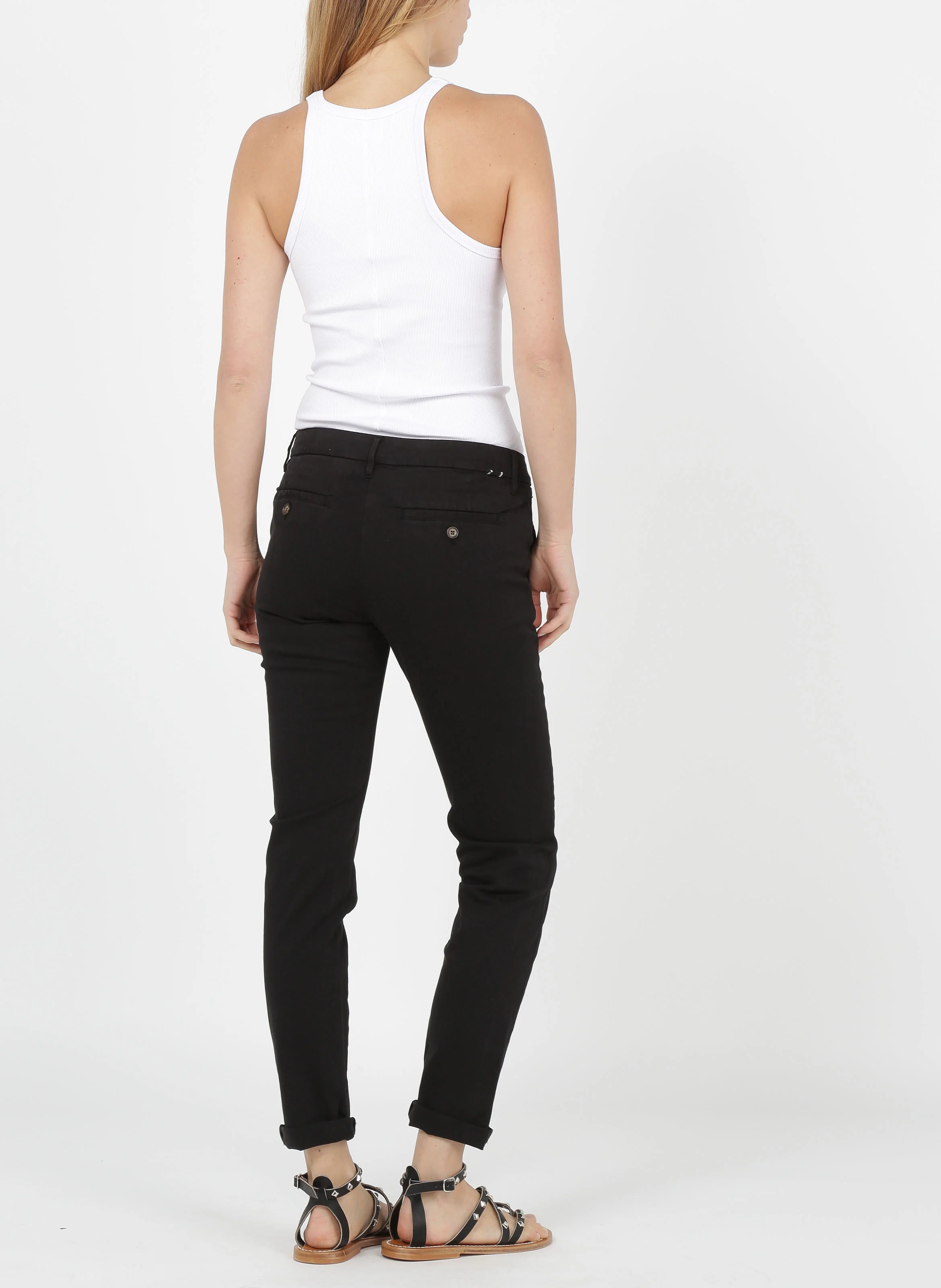 SANDY BASIC 2 - Chino slim en coton mélangé | Noir
