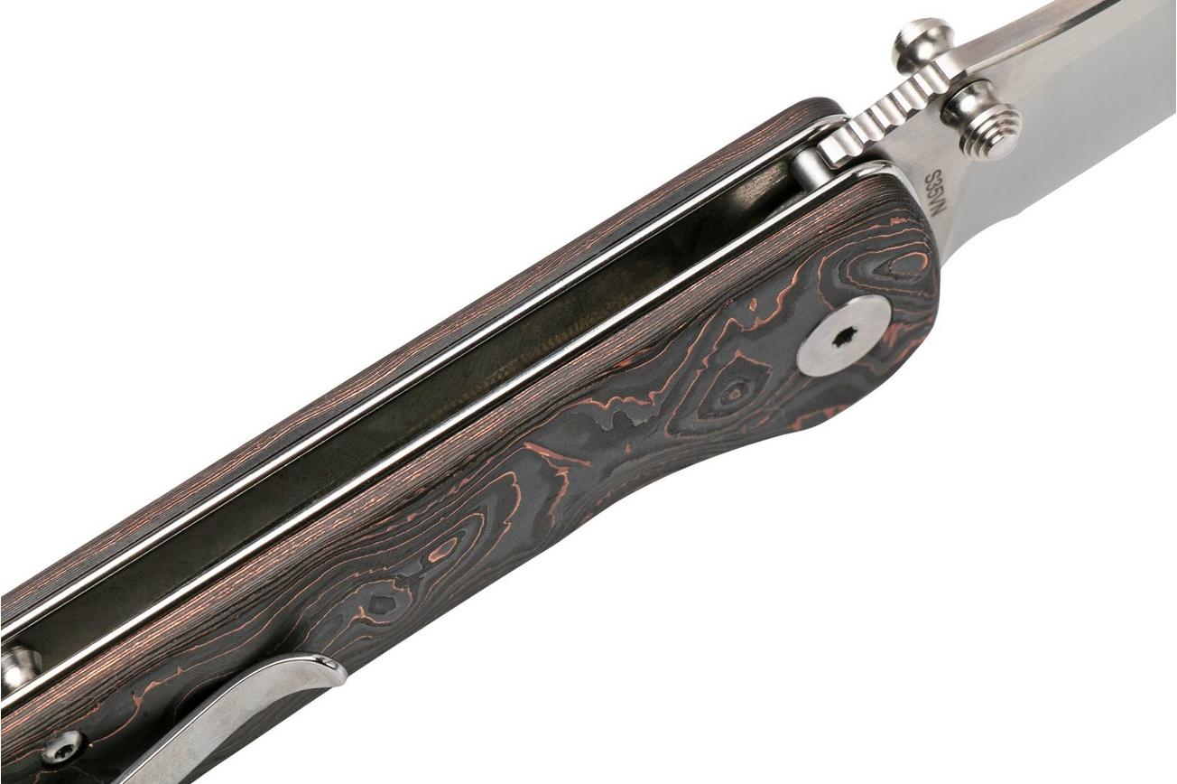 QSP Knife Hawk QS131-T Satin, Copper Foil Carbonfiber zakmes