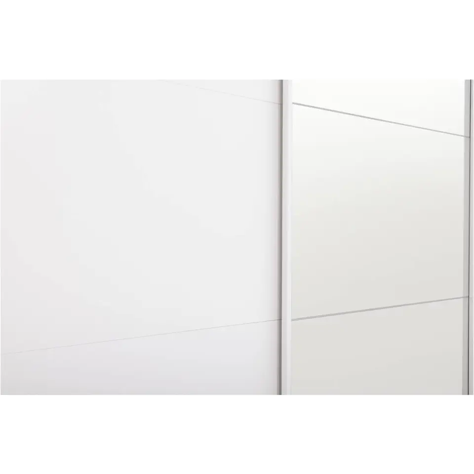 Schuifdeurkast Bergamo - wit/spiegel - 221x178,5x66,6 cm
