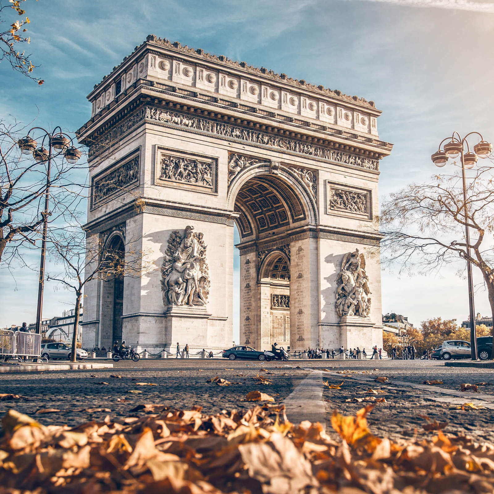 Leinwandbild ARC DE TRIOMPHE - beige-blau - 50x50 cm