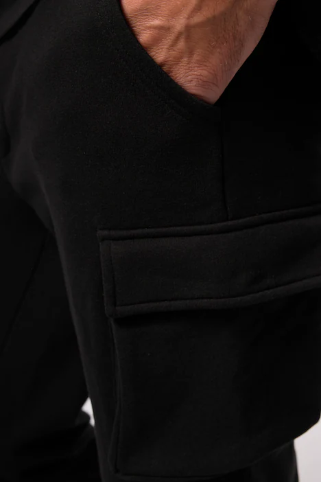 JAY-PI Sweat-Cargohose, Fitness, Elastikbund, bis 7 XL, schwarz | Ulla Popken