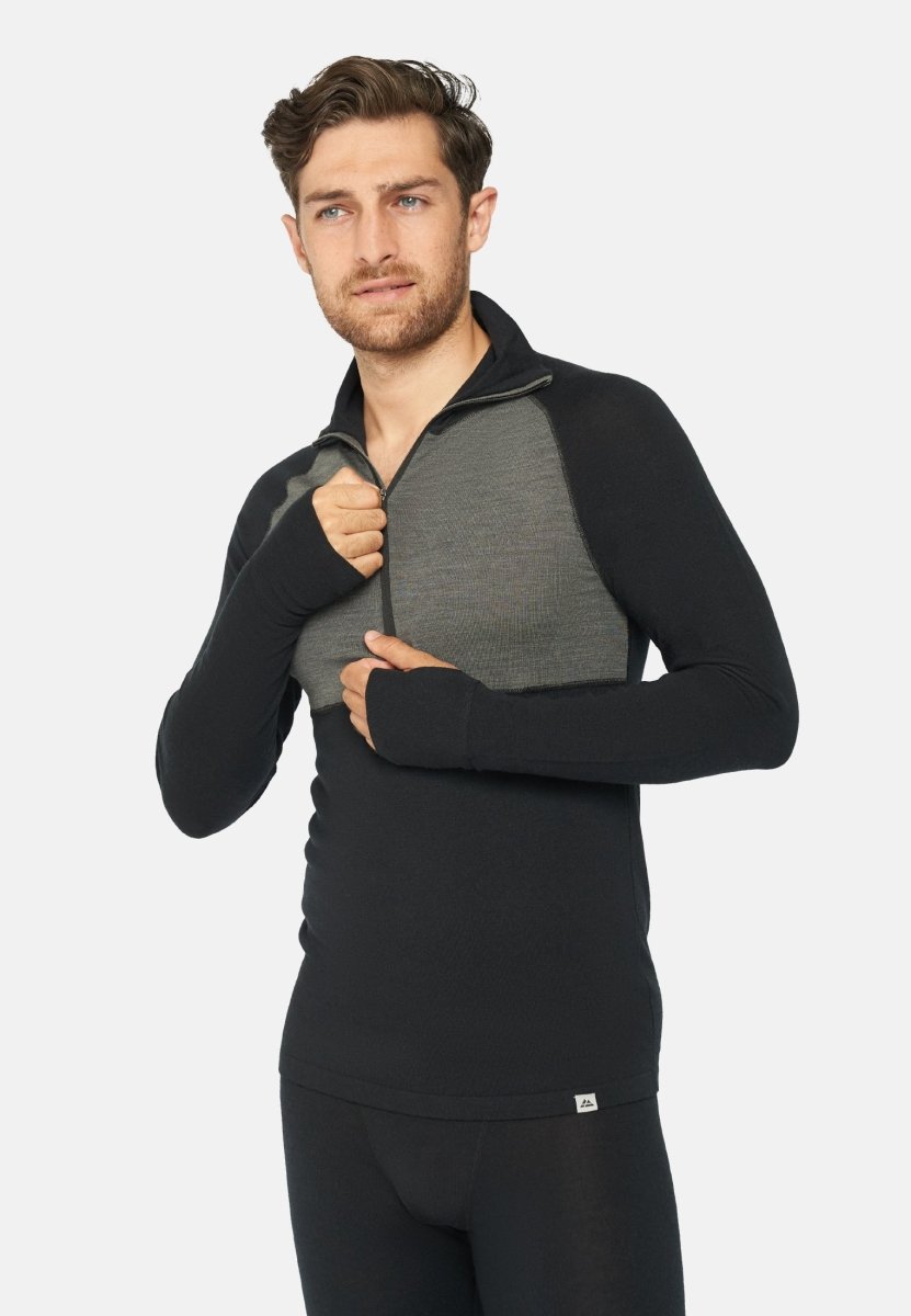 MERINOULD BASELAYER HALF-ZIP BLUSE TIL MÆND