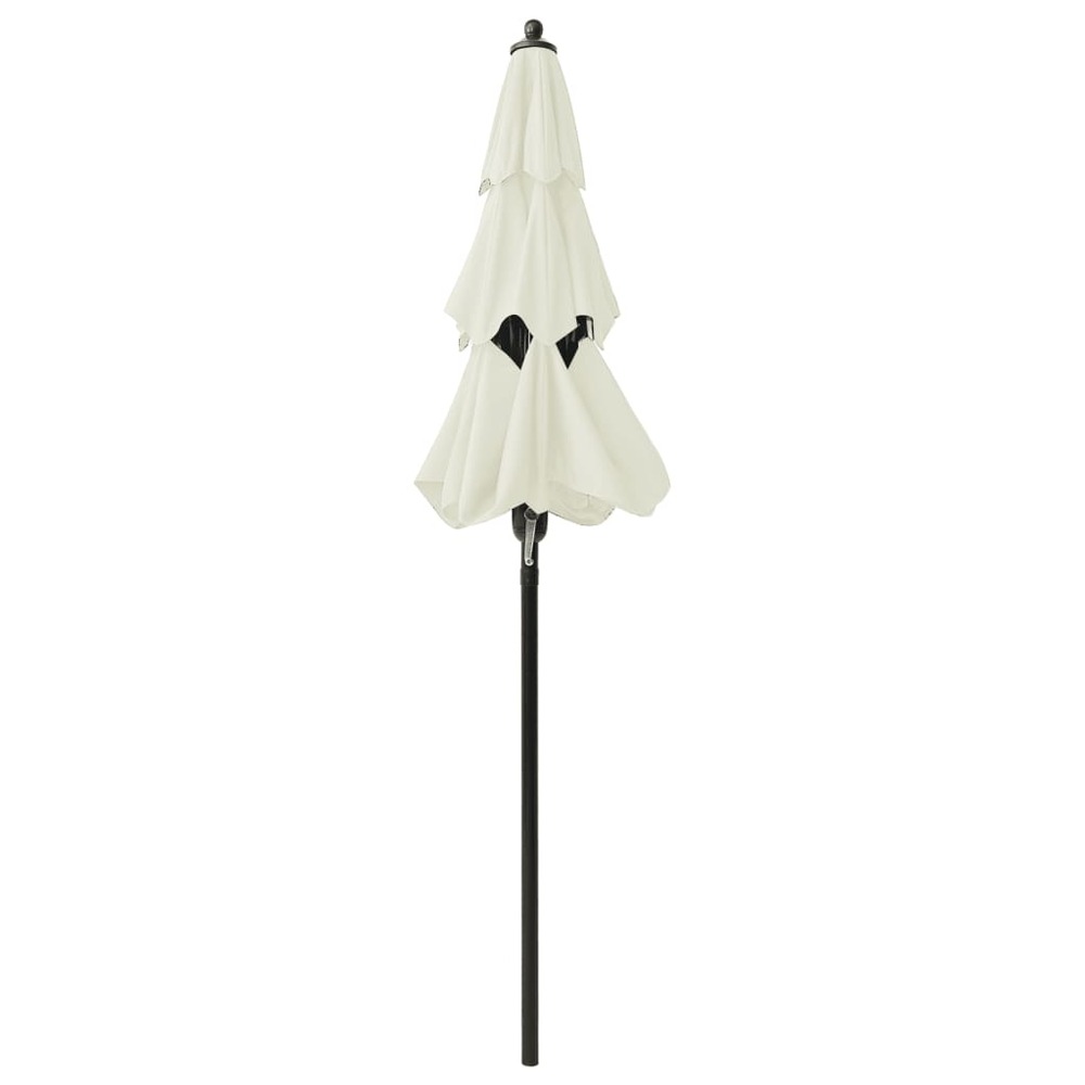 Parasol à 3 niveaux avec mât en aluminium 2 m sable