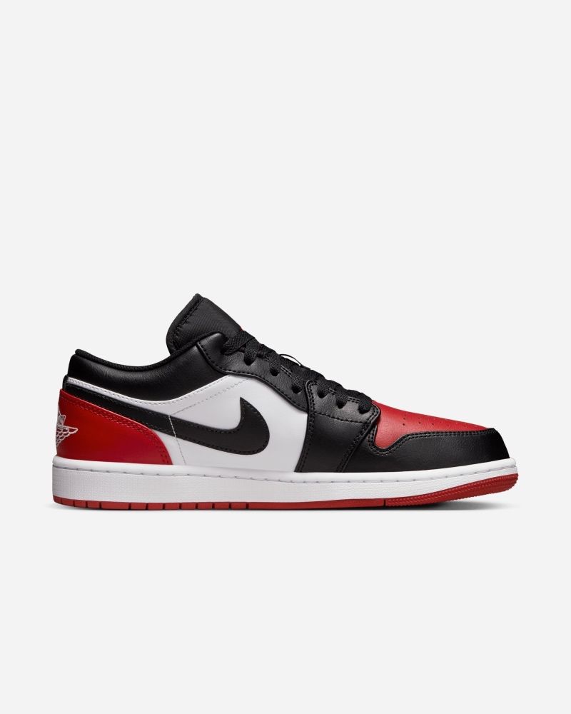 Chaussures Nike Air Jordan 1 Low Blanc/Noir/Rouge pour homme
