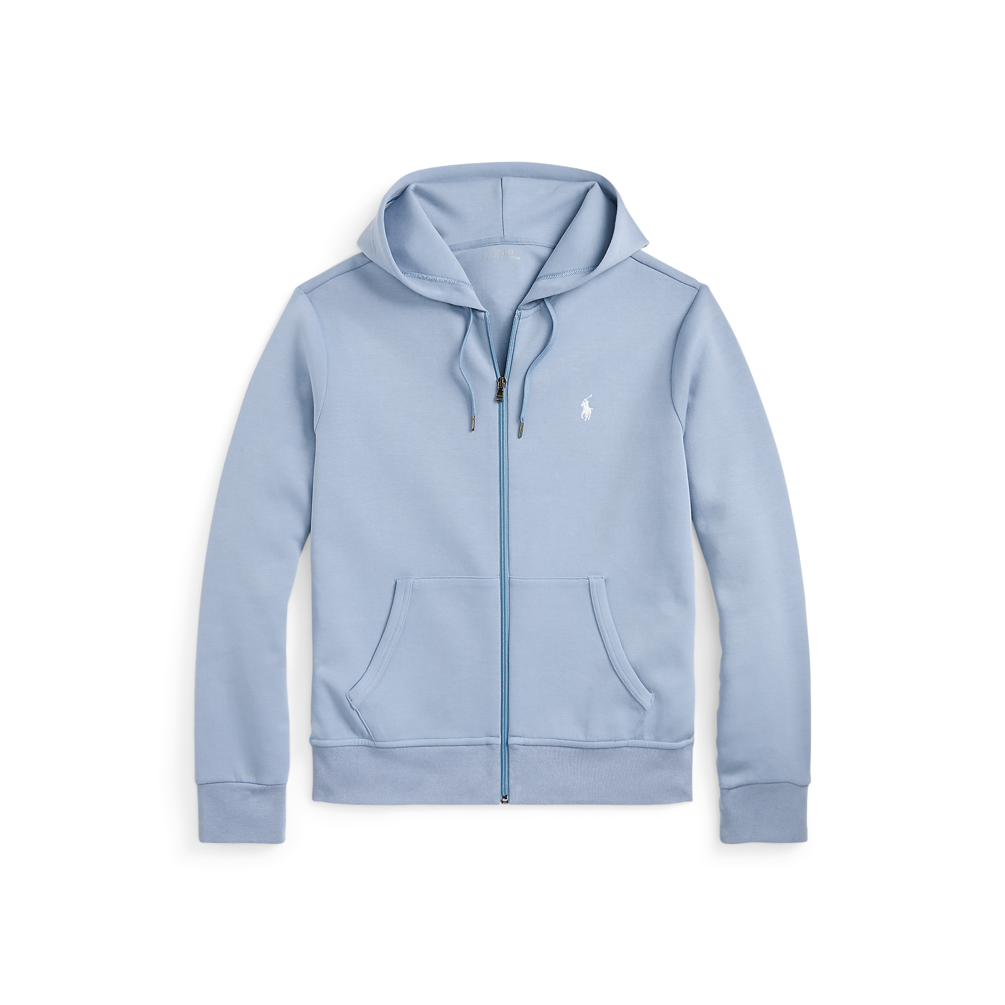 Sweat zippé à capuche en coton doux | Bleu