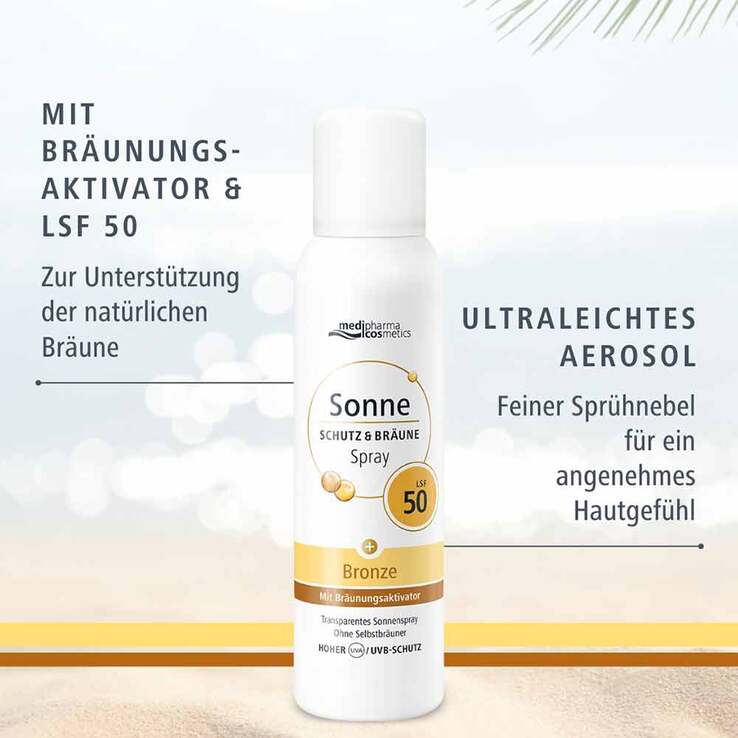 Sonne Schutz & Bräune Aerosol-Spray bronze LSF 50, 150 ml