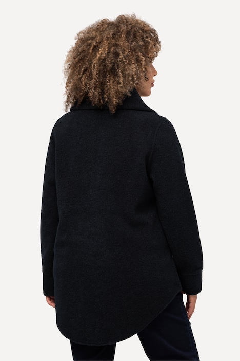 Fleeceshirt, A-Linie, Stehkragen, Zipper, Langarm