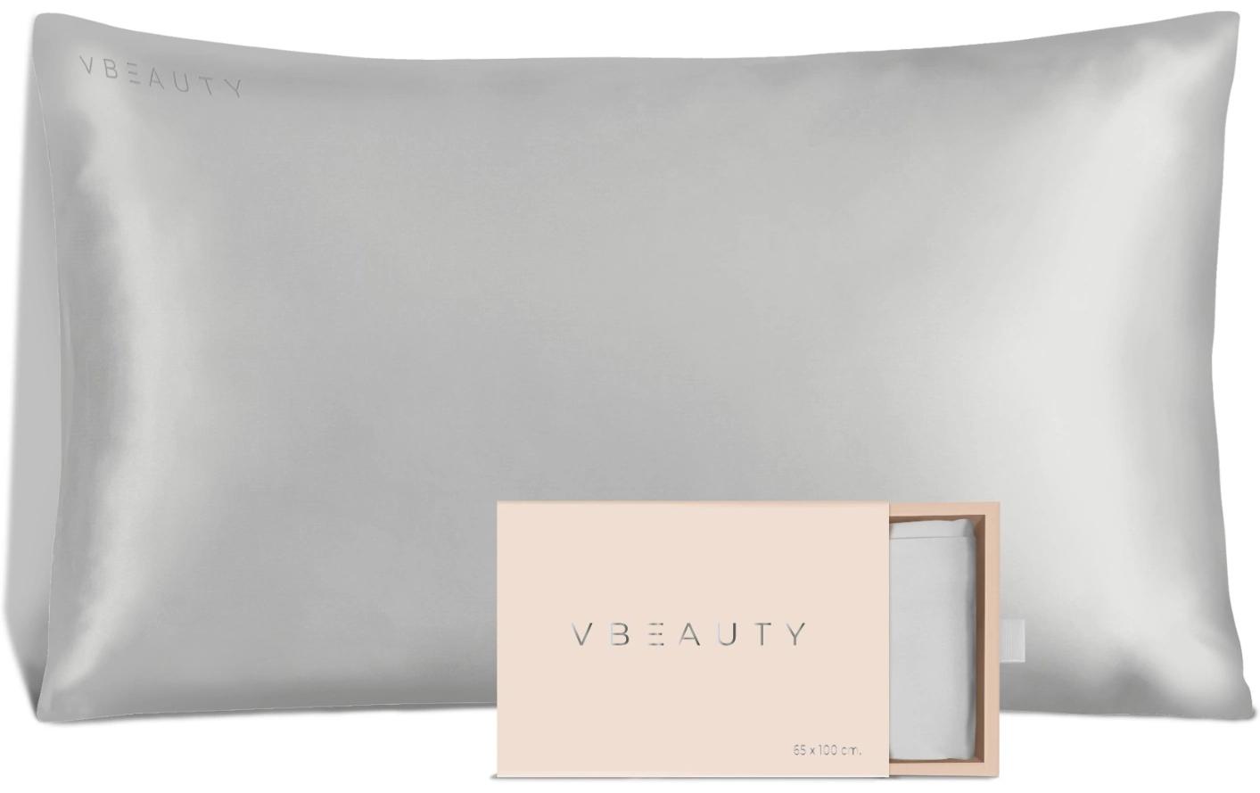 Beauty Seidenkissen 65 x 100 cm – Silber<br>Seidenkissenbezug aus 100%Seide