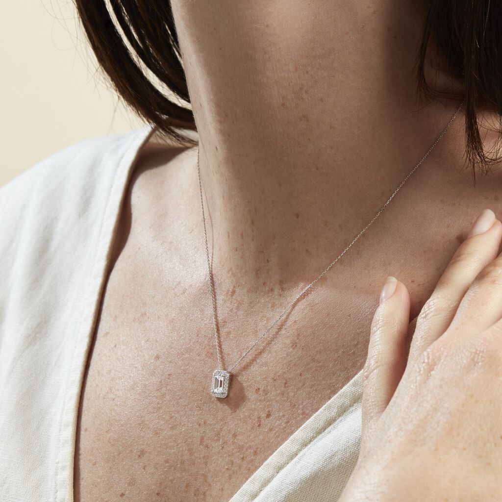 Collier Or Blanc Anjelica Oxyde De Zirconium