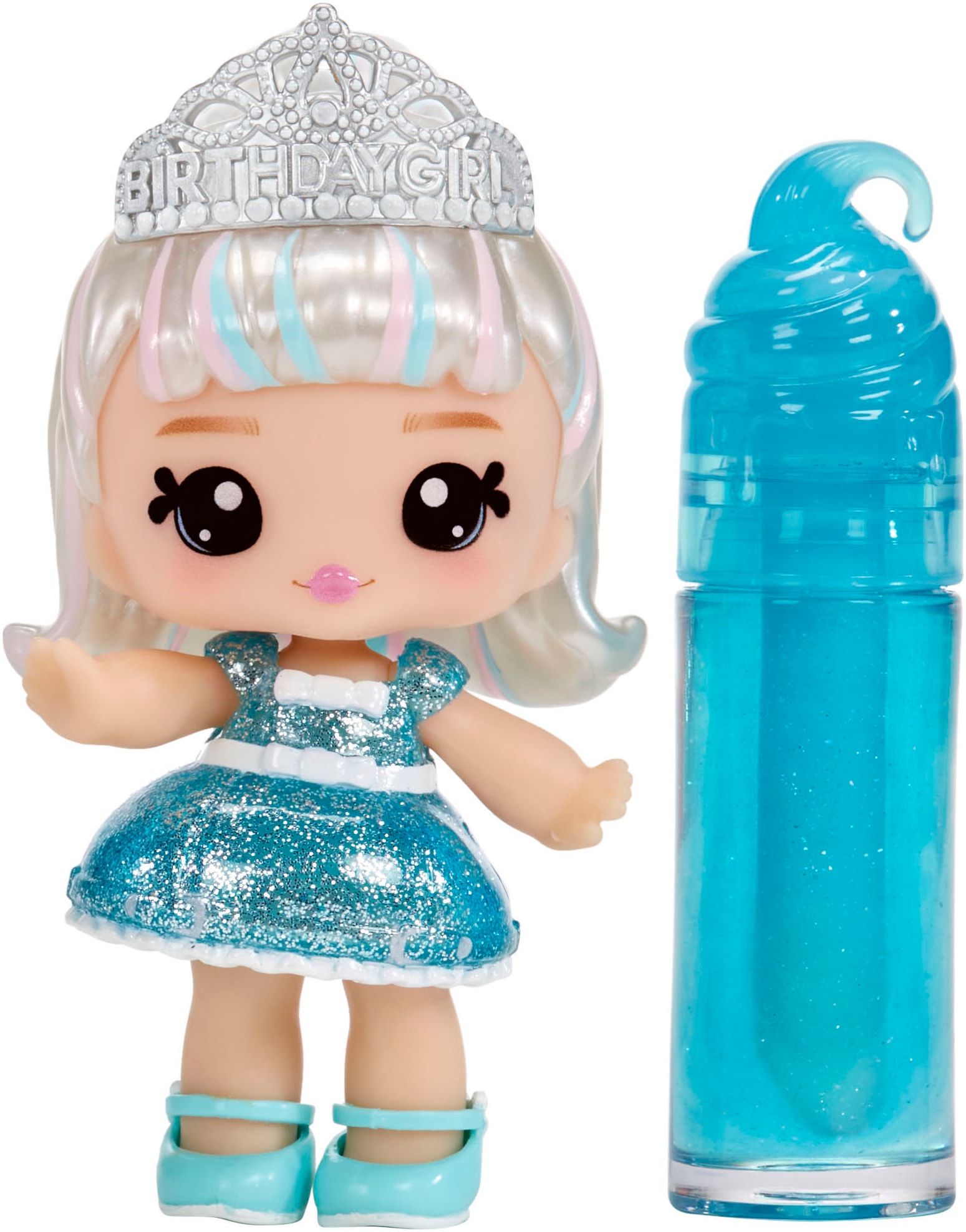 YUMMILAND Minipuppe »Yummiland Lipgloss Doll - Callie Birthday Cake« inklusive Schlüsselanhänger
