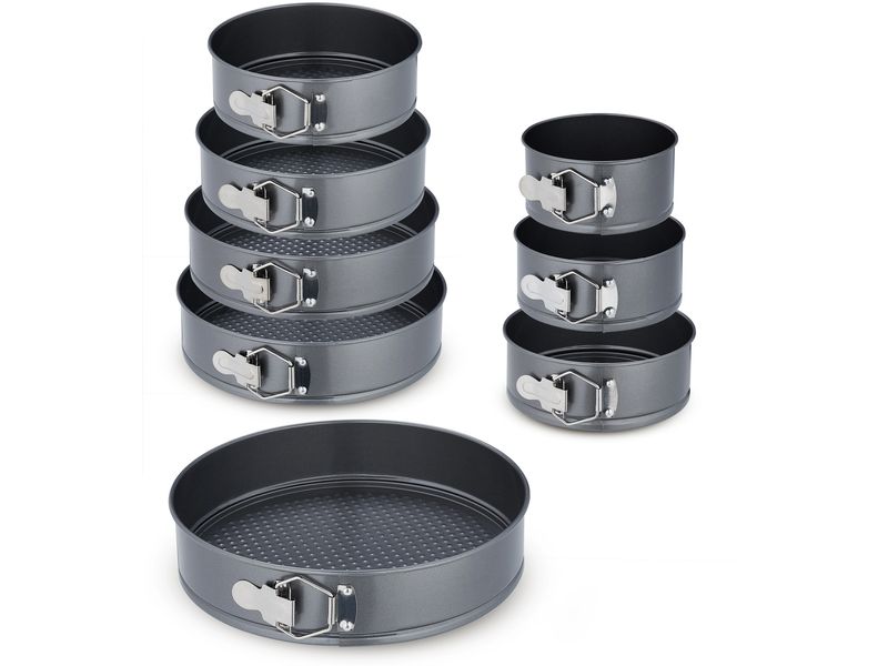 relaxdays Springform 8-teilig Runde Kuchenbackformen-Set