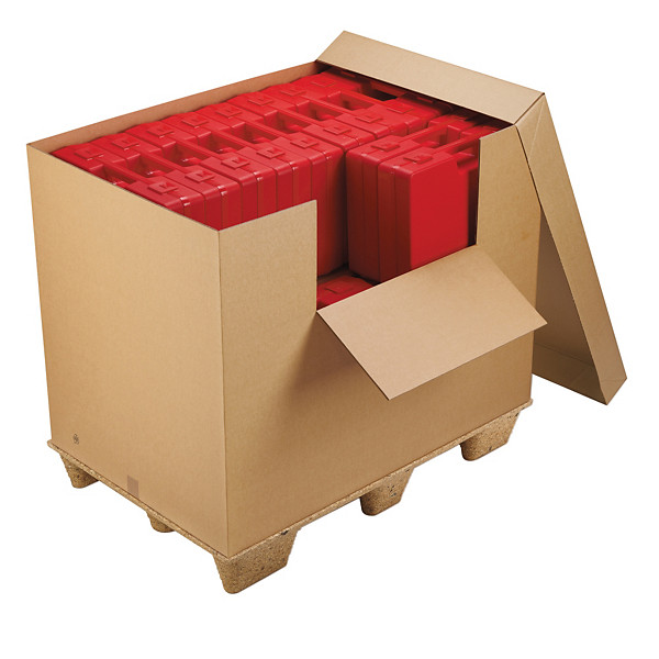 Conteneurs carton avec abattant et coiffe TRANS-BOX, lot de 10