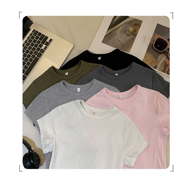 Para Para - Effen T-shirt met korte mouwen en nephals