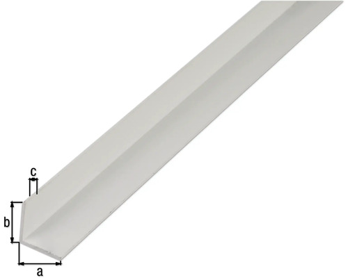 Aluminium hoekprofiel, wit, 30x30x2 mm, 2,6 m