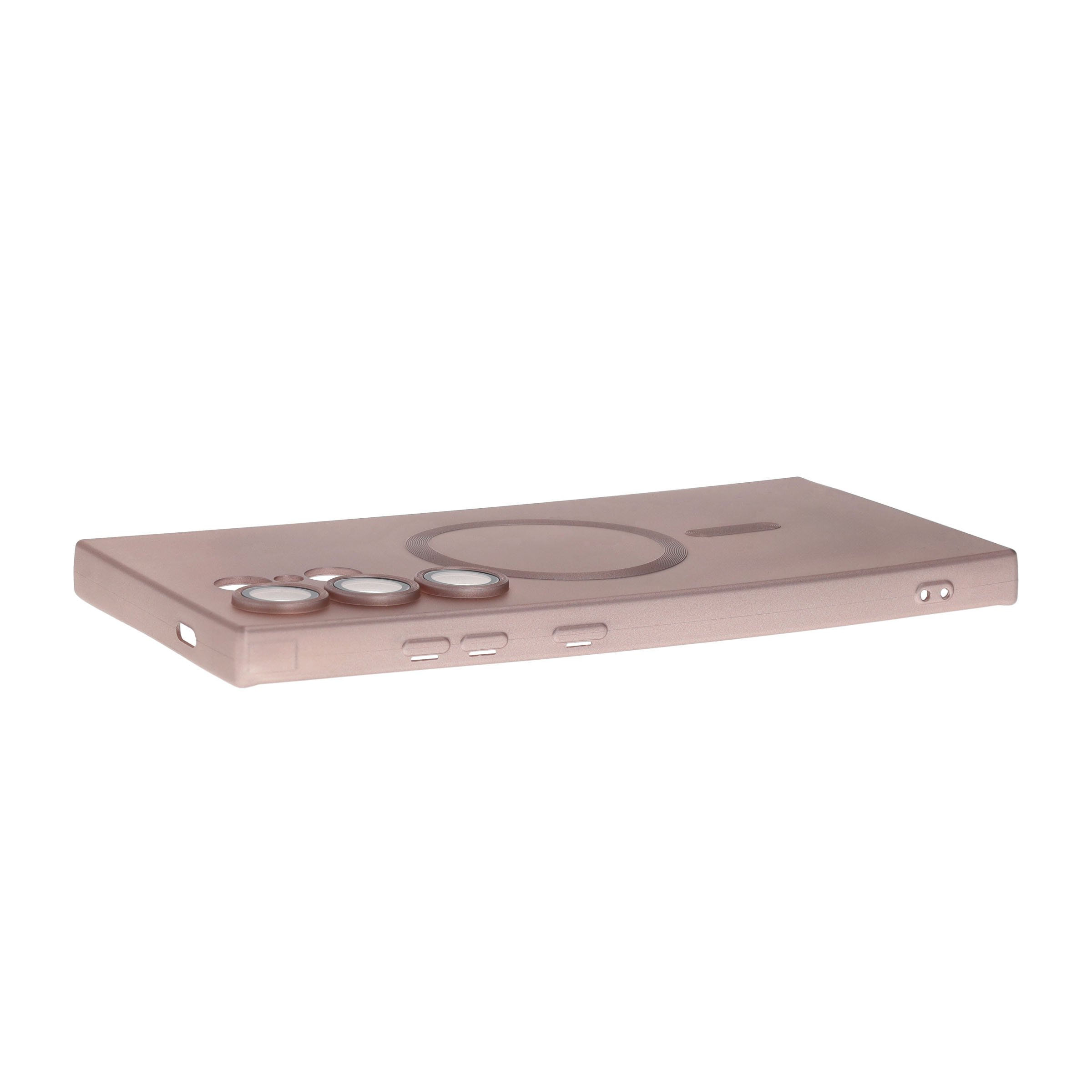 Samsung Galaxy S24 Ultra Silikon Case Hülle mit MagSafe-Modul   Kameraglasschutz - Rosa