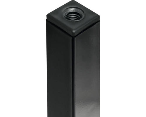 Tarrox tafelpoot, vierkant, 25 x 25 x 100 mm, zwart