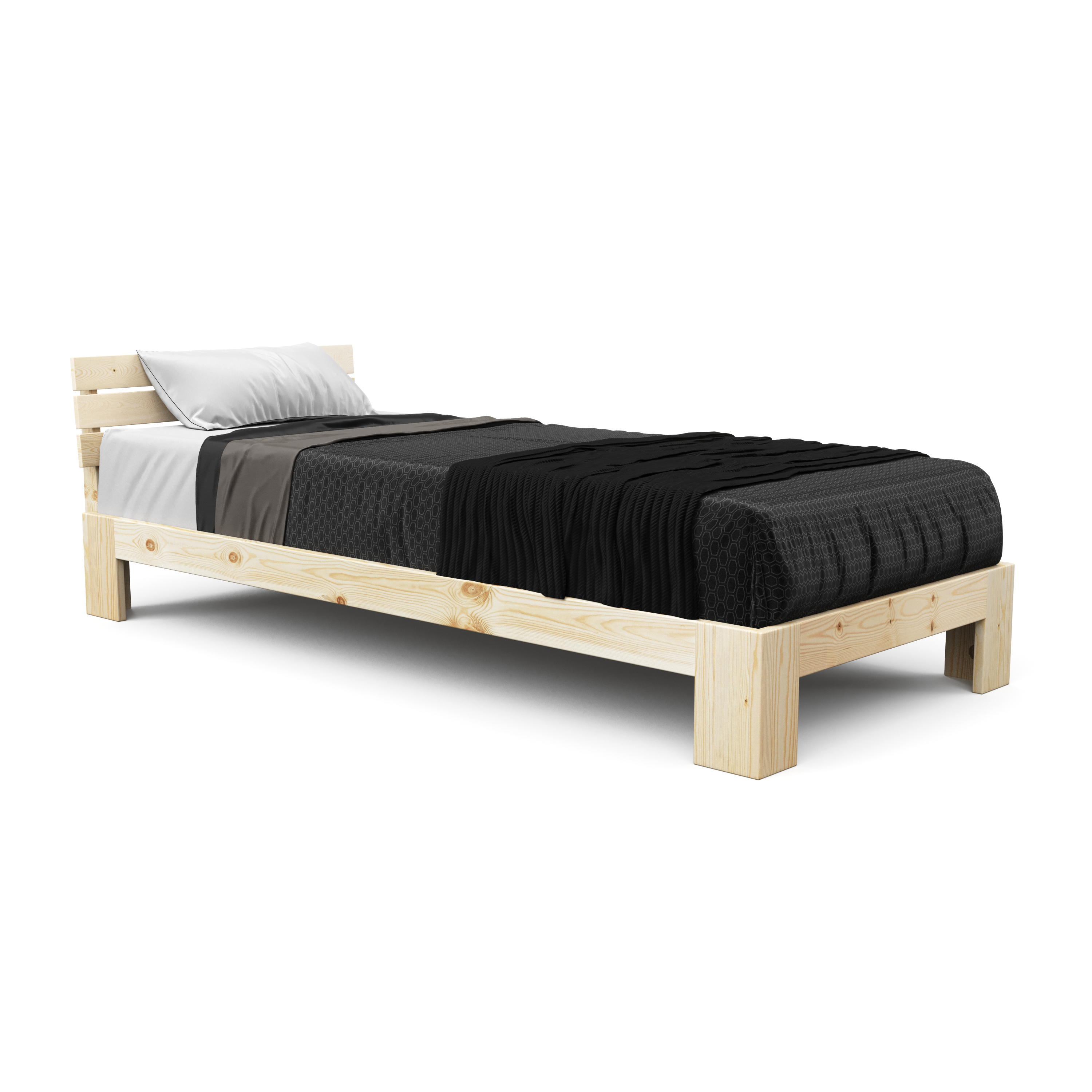 Bett Holz JAYDEN 90 x 200 cm nature