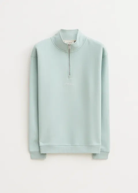 Brushed half zip sweater groen (GRN.S)