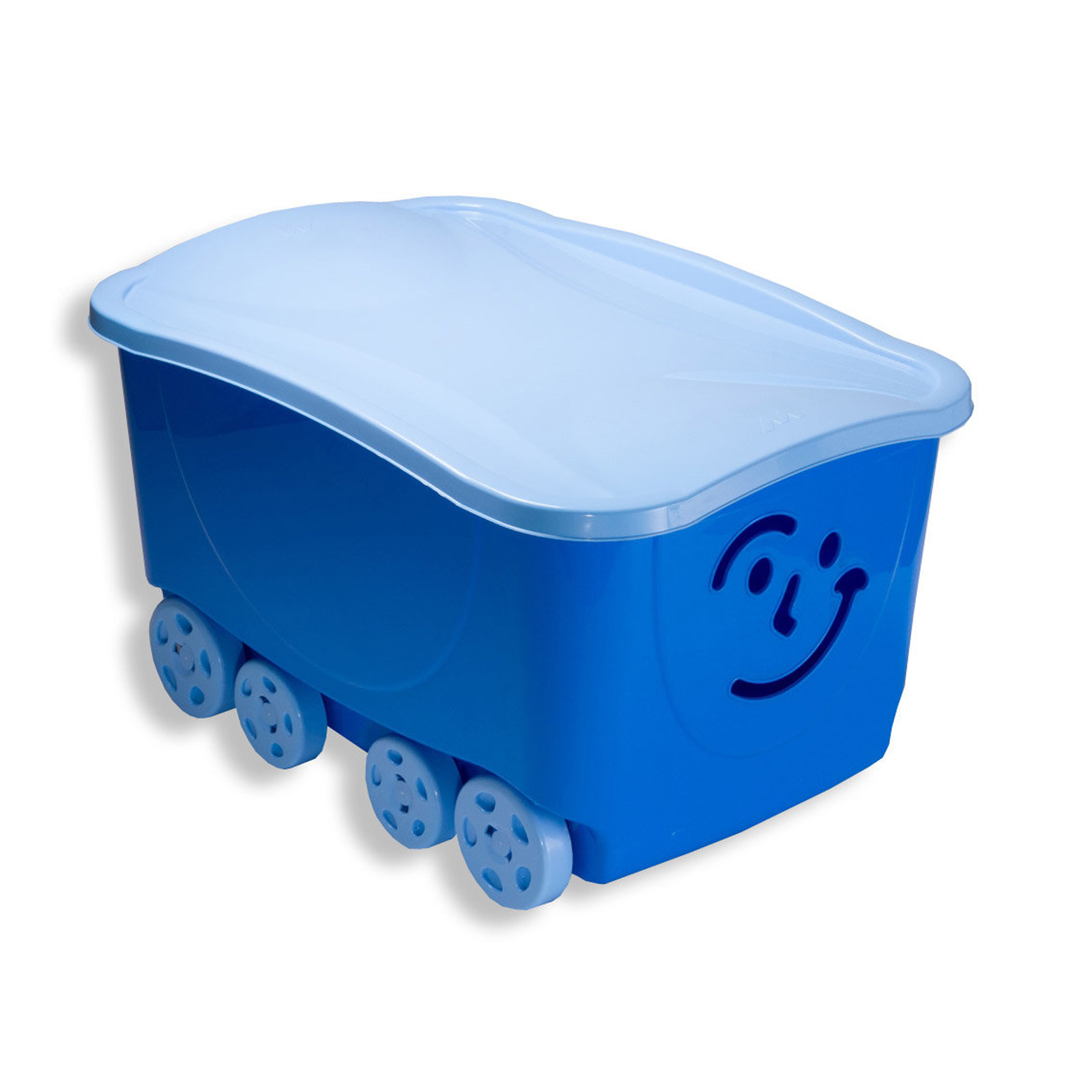 Rollbox - blau - mit Deckel - auf Rollen