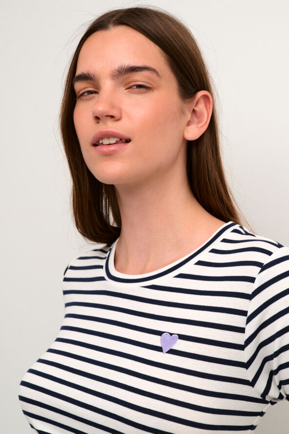 Kaffe Liddy T-Shirt Chalk / 52737 midnight marine