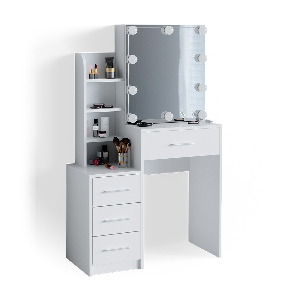 Vicco Schminktisch Frisiertisch Schminkkommode Conrada + LED-Beleuchtung Kommode