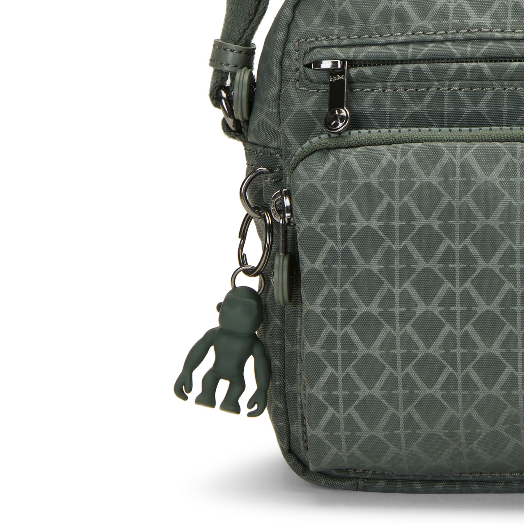 ALBENA M Sac à Bandoulière de Taille Moyenne Multi-Compartiments - Sign Green Embosse