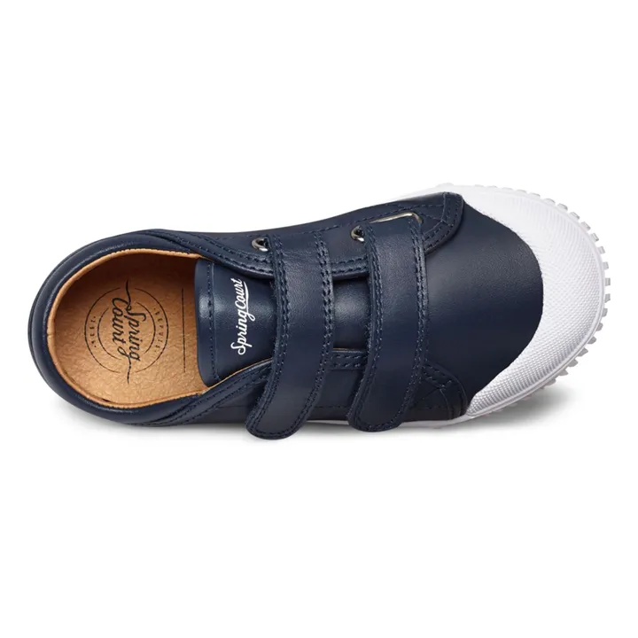 Spring Court Baskets Basses Scratchs G2 Nappa | Bleu marine