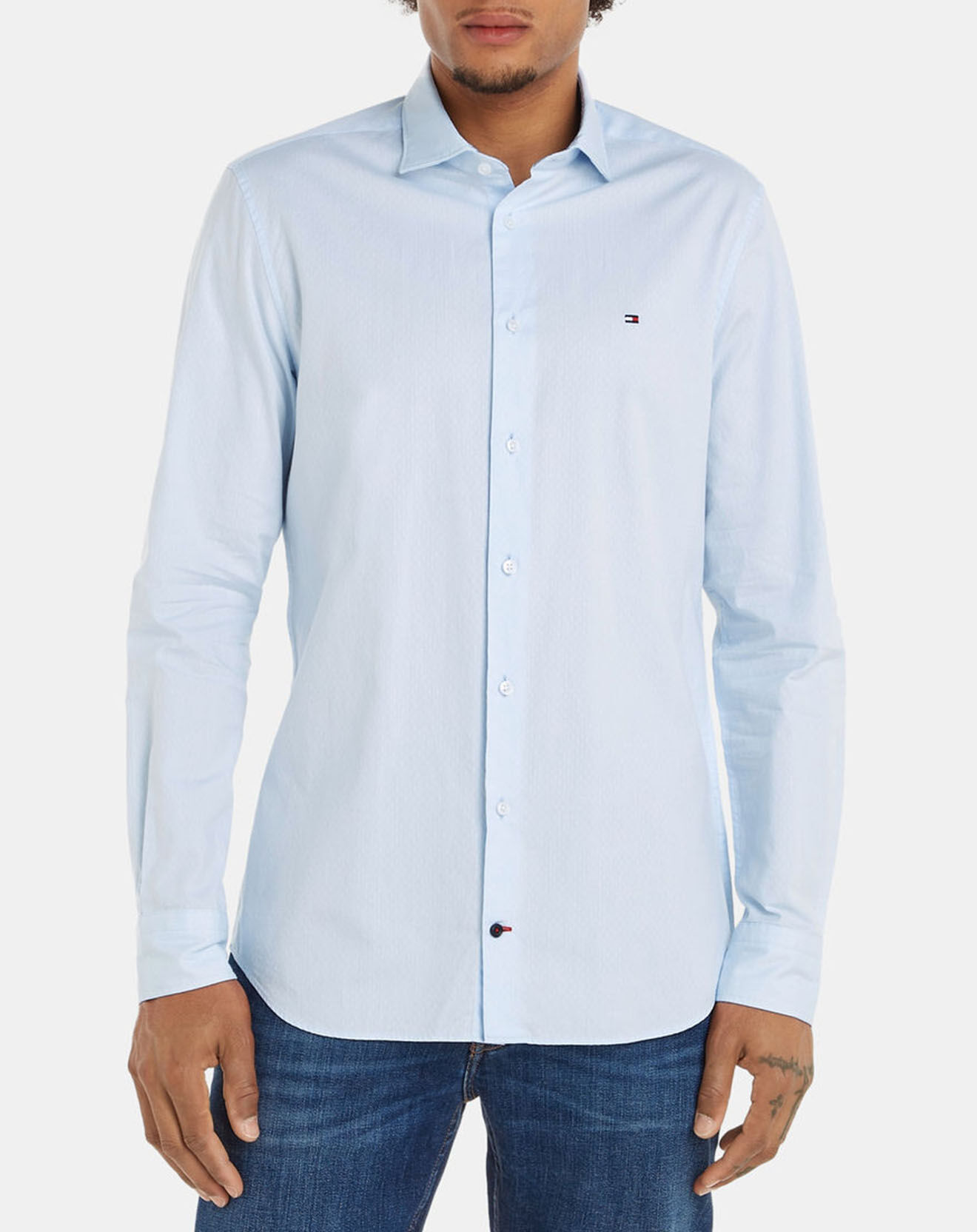 Tommy Hilfiger Chemise slim Oxford Dobby bleu ciel