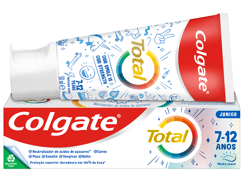 PASTA DE DENTES TOTAL JÚNIOR 7-12 ANOS COLGATE 50ML