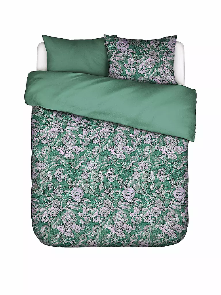 ESSENZA Satin Bettwäsche YFKE 70x90cm/140x200cm Easy Green dunkelgrün