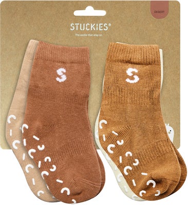 STUCKIES Sokker Anti-slip 4-Pakk, Desert
