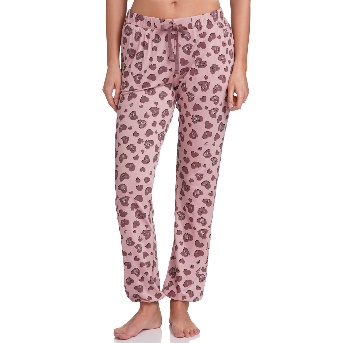 Gina Benotti Damen Schlafhose im Animal-Look altrosa