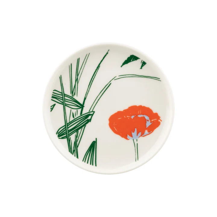 Marimekko - Oiva Puutarhakutsut Teller Ø 13,5 cm, weiss / grün / orange