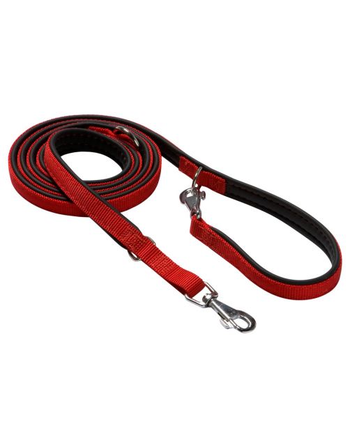 Adori Traininglijn Nylon Soft Rood&Zwart - Hondenriem