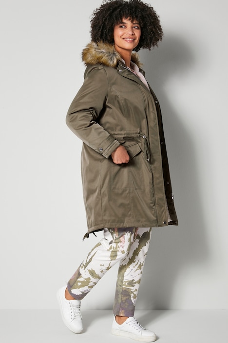 Parka, Straight Fit, Teddyfutter, Kapuze, 2-Wege-Zipper, Langarm