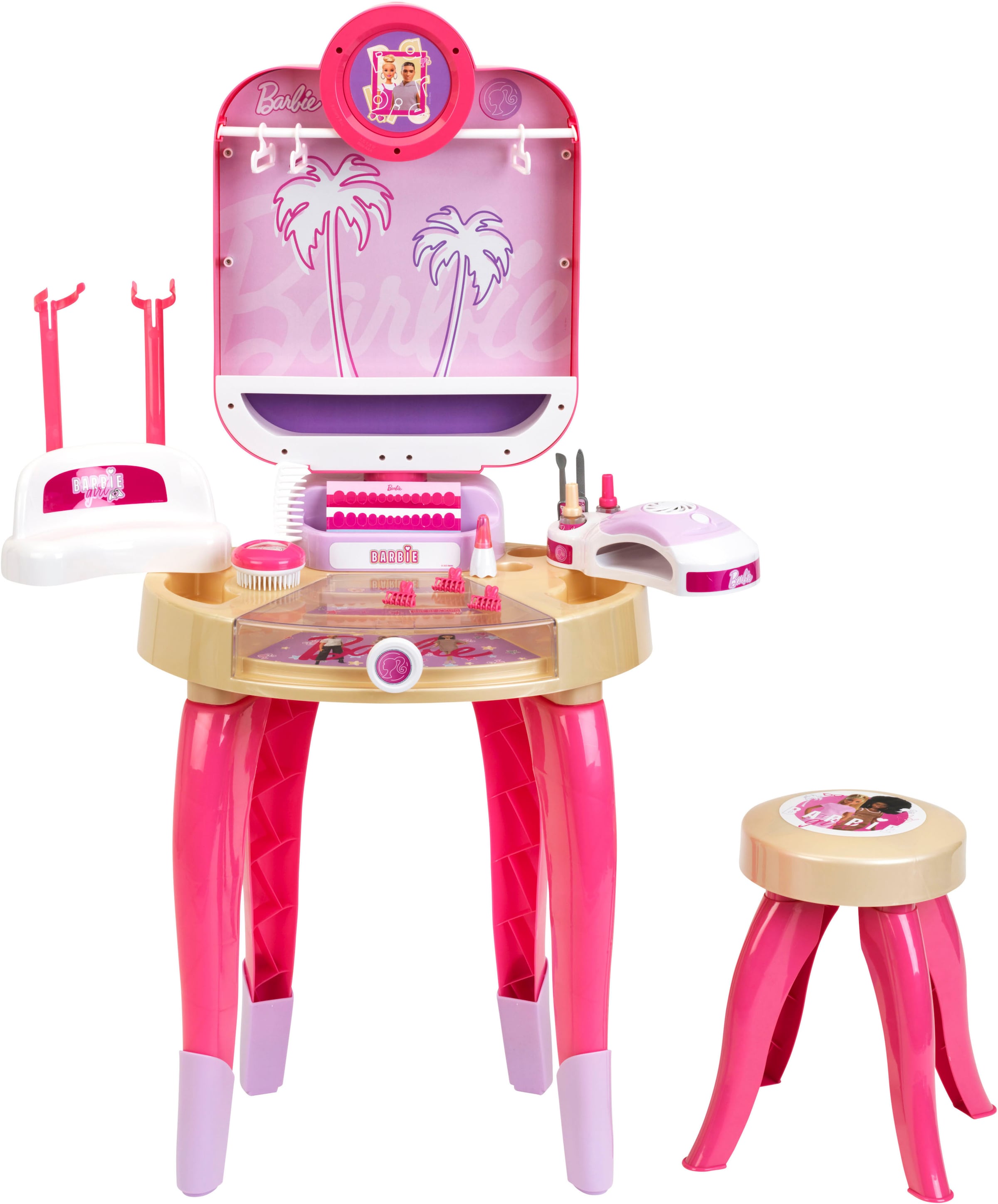 Klein Schminktisch »Barbie Schönheitsstudio,  Happy Vibes« mit Hocker; Lichtfunktion
