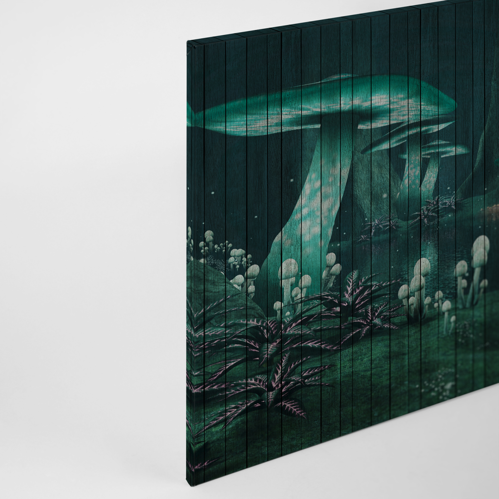 Leinwandbild- Grün - 90x60 cm Leinwand mit Fantasiewelt