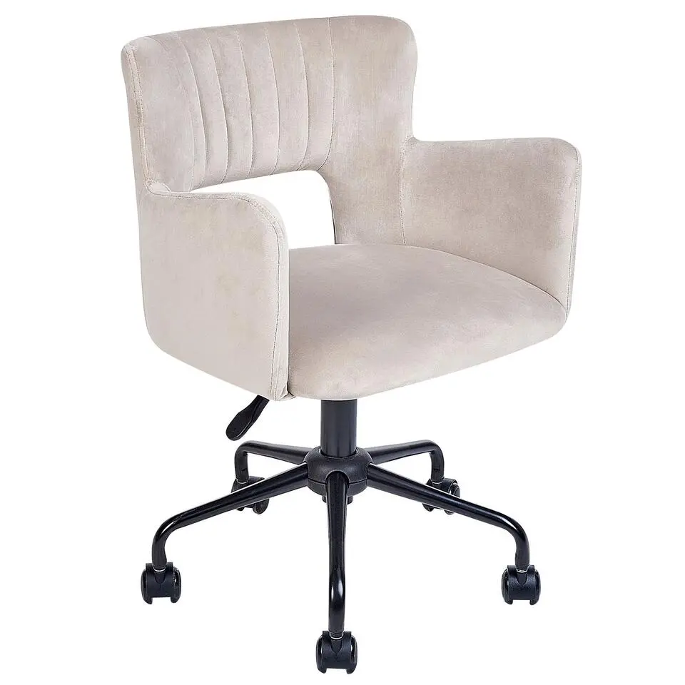 SANILAC - Bureaustoel - Beige - Fluweel