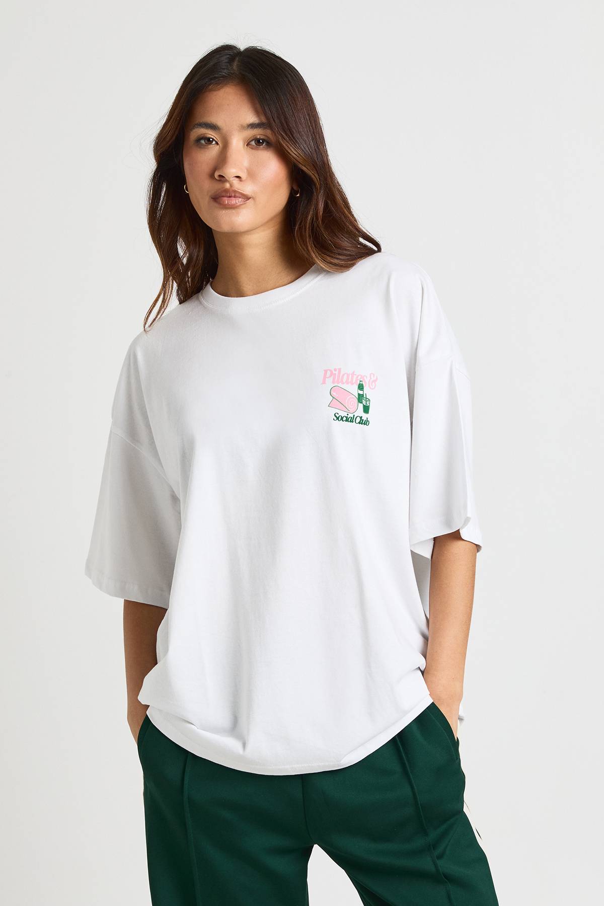 boohoo T-shirt Imprimé Devant Et Dos Reformer Pilates And Social Club