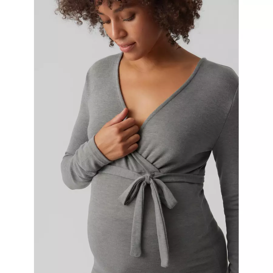 mama;licious Stillshirt MLCASSIE TESS Medium Grey Melange