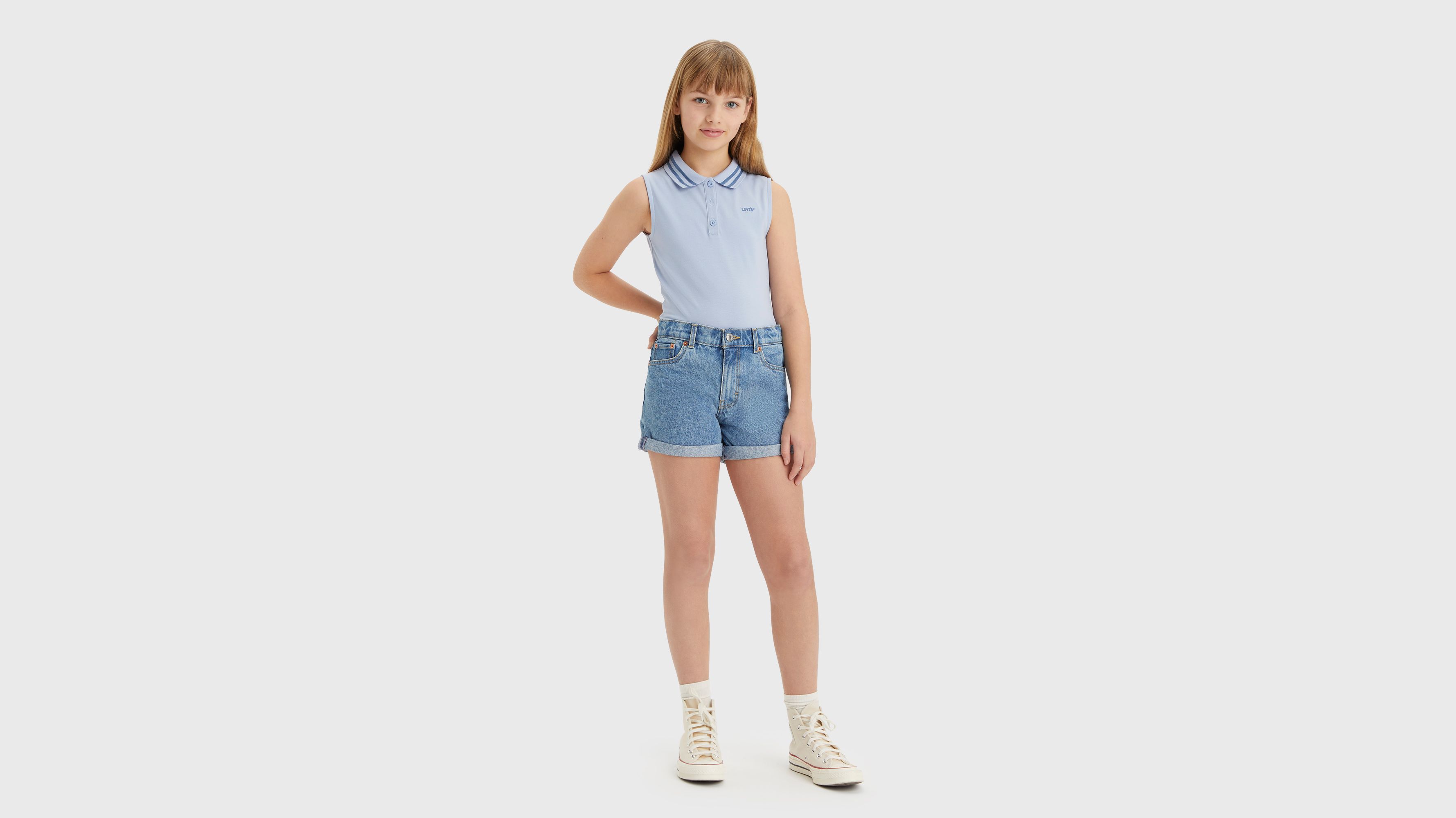 Ado short mini Mom avec revers - Vibe Check - Bleu