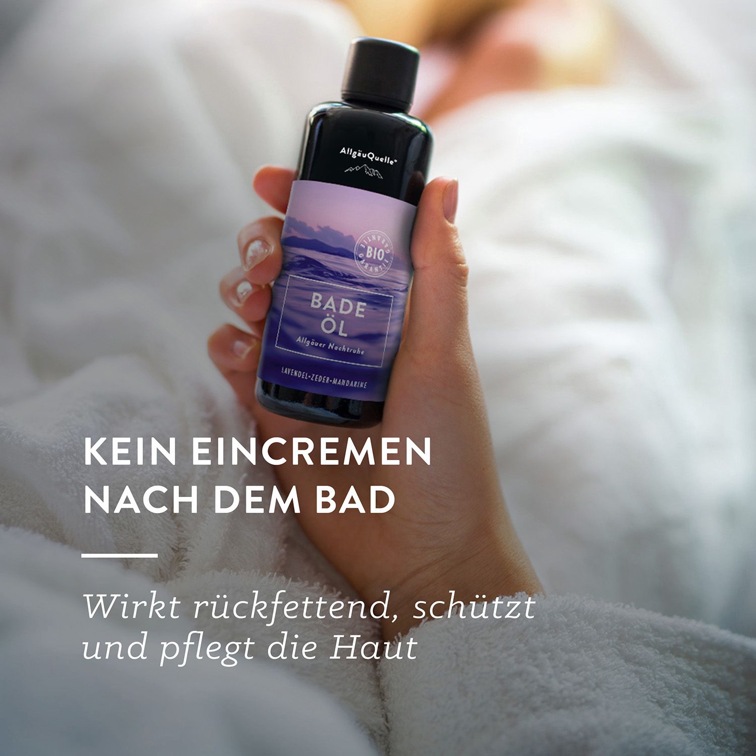 Allgäuquelle Bio Badeöl Badezusatz Nachtruhe Badeduft Lavendel