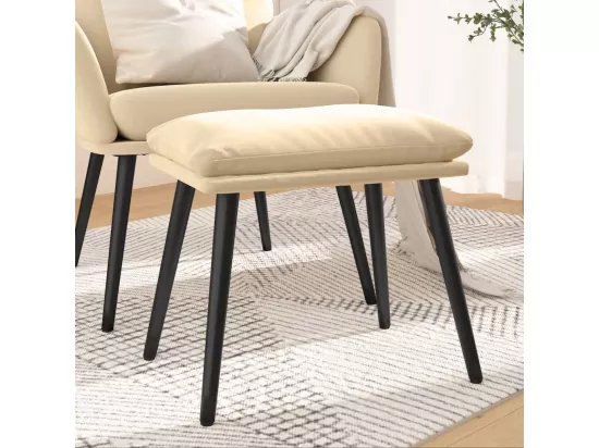 Repose-pied Blanc crème 45x29,5x35 cm Velours
