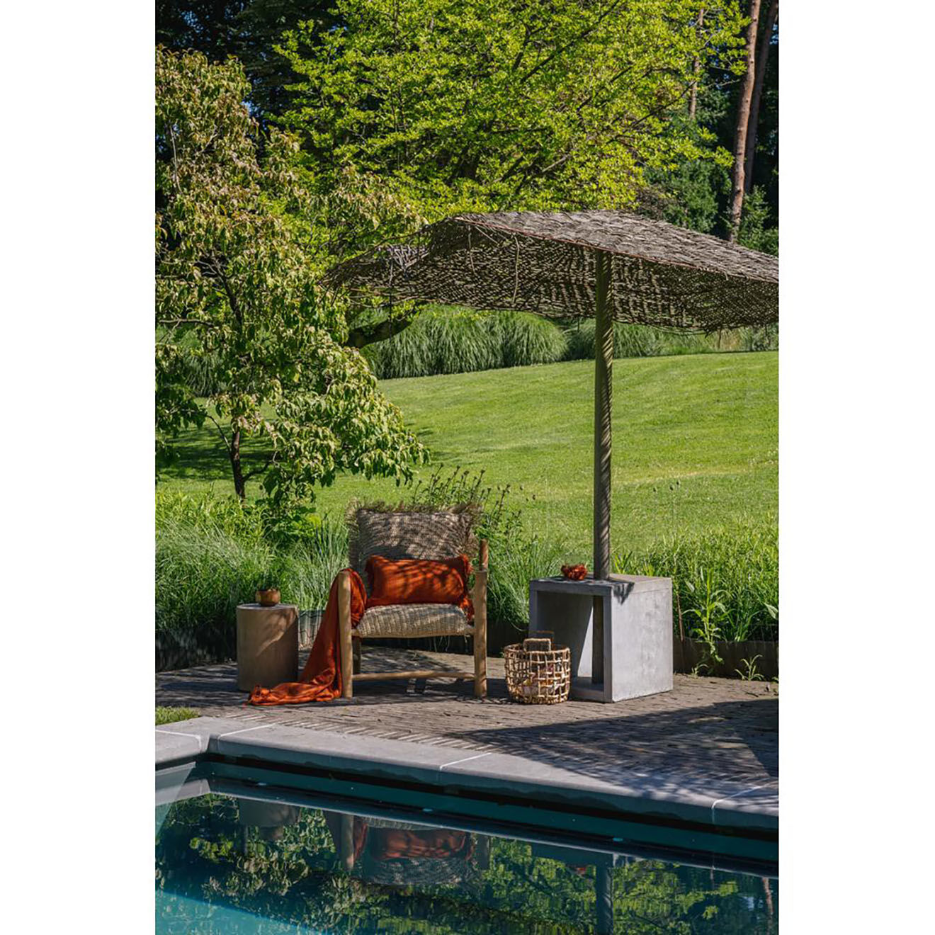Bazar Bizar Tabouret Tribe beige/blanc - 30x30x40 cm